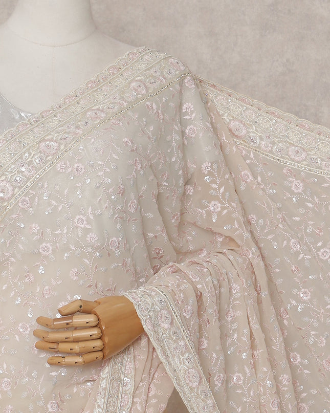 Beige Chiffon Saree 110cm | Regal
