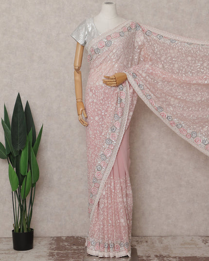 Pink Georgette Saree 110cm | Regal
