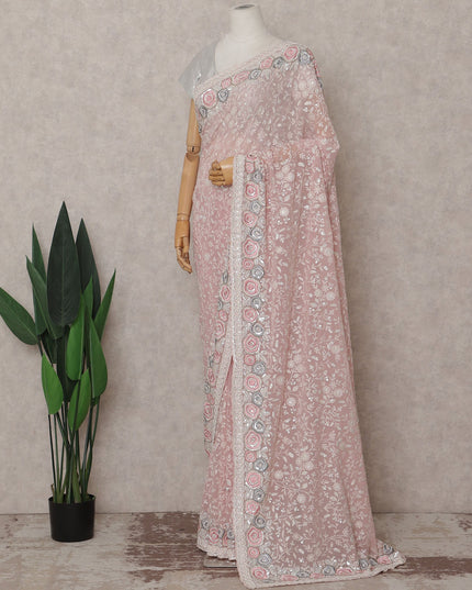 Pink Georgette Saree 110cm | Regal