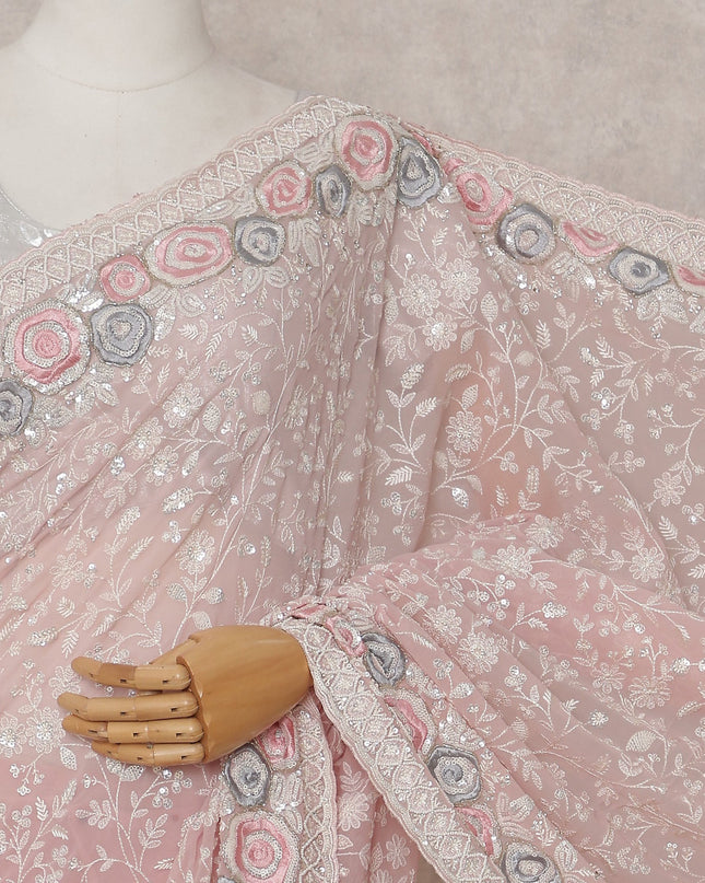Pink Georgette Saree 110cm | Regal