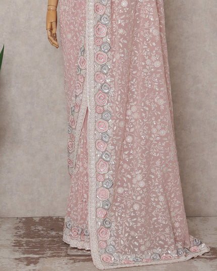 Pink Georgette Saree 110cm | Regal