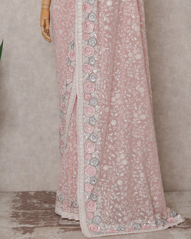 Pink Georgette Saree 110cm | Regal