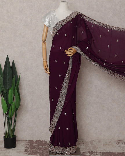 Purple Georgette Saree 110cm | Regal