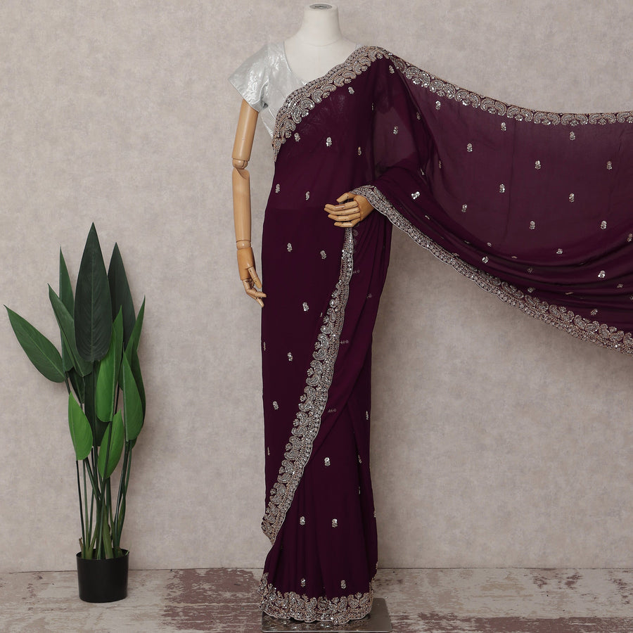 Purple Georgette Saree 110cm | Regal