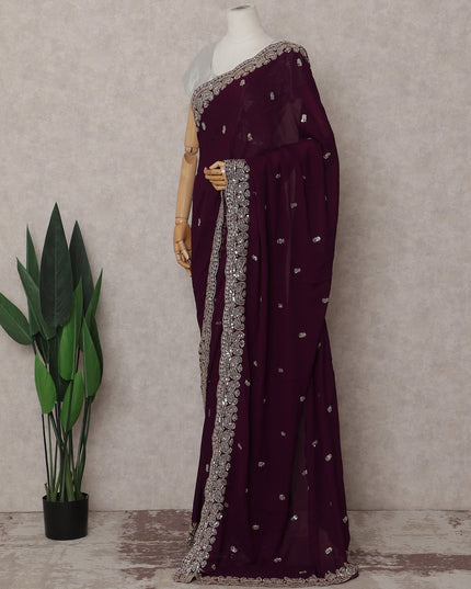 Purple Georgette Saree 110cm | Regal