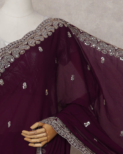 Purple Georgette Saree 110cm | Regal