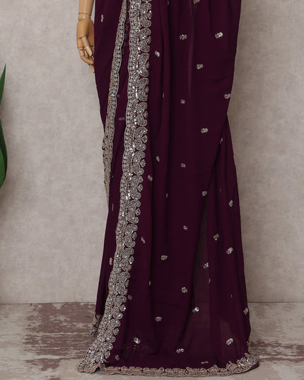Purple Georgette Saree 110cm | Regal