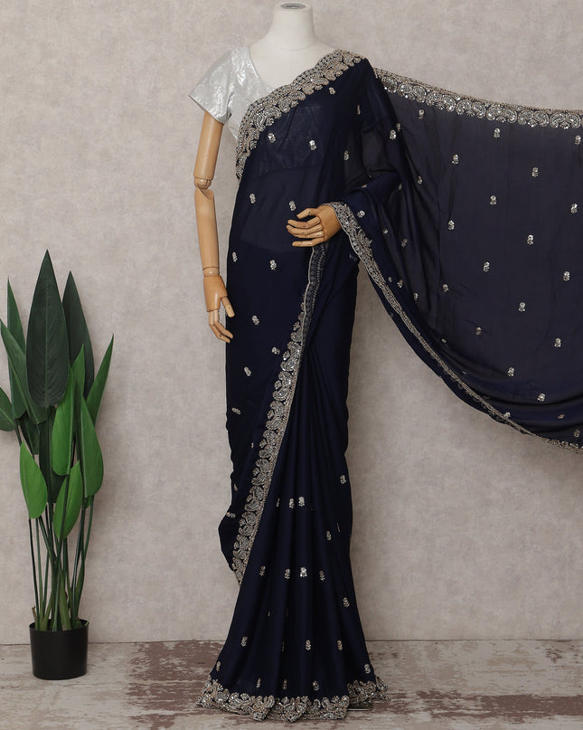 Blue Chiffon Saree 110cm | Regal