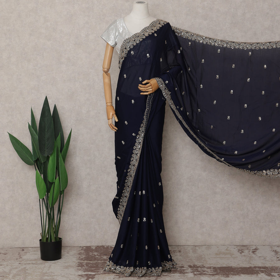 Blue Chiffon Saree 110cm | Regal