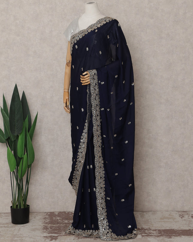 Blue Chiffon Saree 110cm | Regal