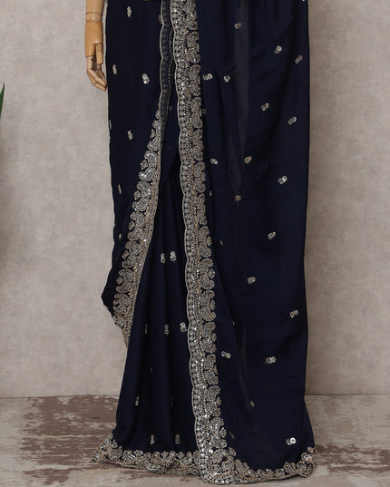 Blue Chiffon Saree 110cm | Regal