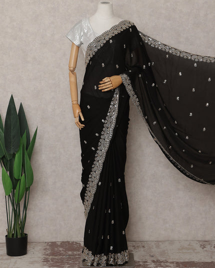 Black Chiffon Saree 110cm | Regal