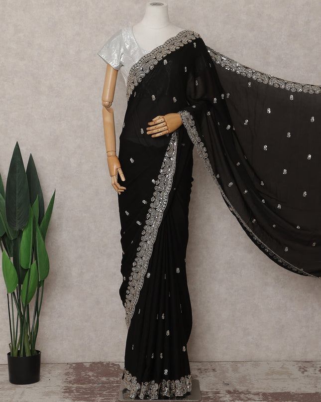 Black Chiffon Saree 110cm | Regal
