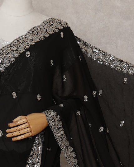Black Chiffon Saree 110cm | Regal
