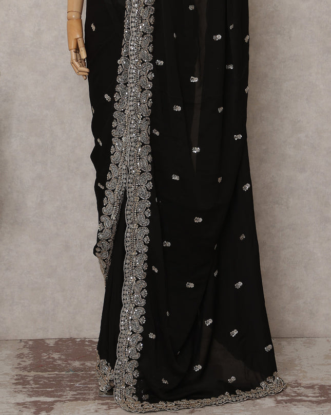 Black Chiffon Saree 110cm | Regal