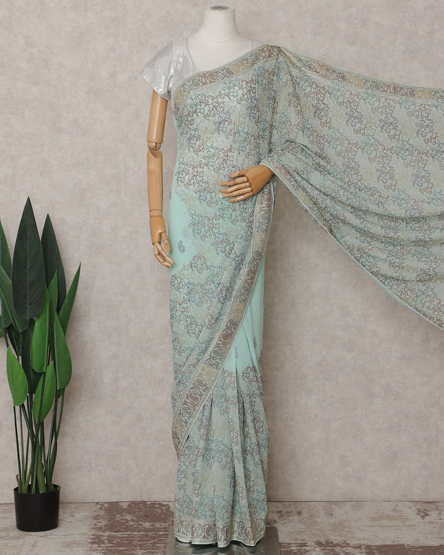 Green Georgette Saree 110cm | Regal