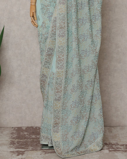 Green Georgette Saree 110cm | Regal