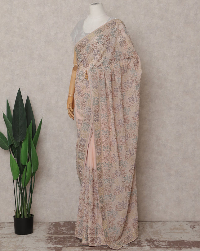 Pink Georgette Saree 110cm | Regal