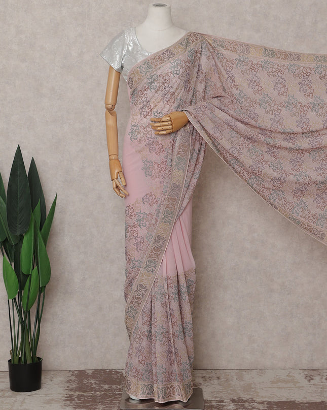 Pink Georgette Saree 110cm | Regal