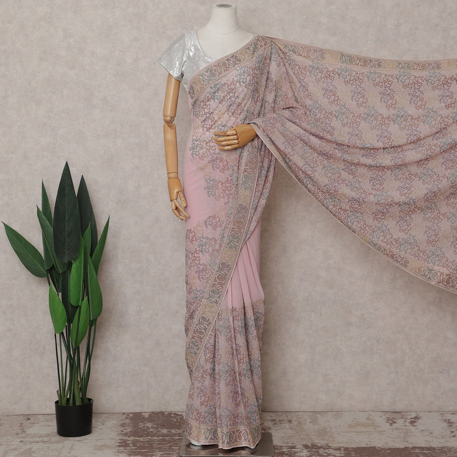 Pink Georgette Saree 110cm | Regal