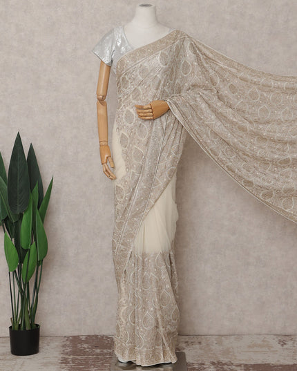 Beige Georgette Saree 110cm | Regal
