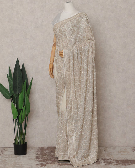 Beige Georgette Saree 110cm | Regal