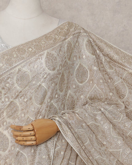 Beige Georgette Saree 110cm | Regal