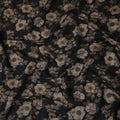 Black Floral Cotton Voile Fabric 110cm