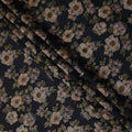 Black Floral Cotton Voile Fabric 110cm