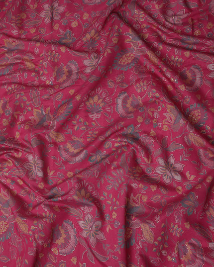 Pink Floral Cotton Voile Fabric 110cm
