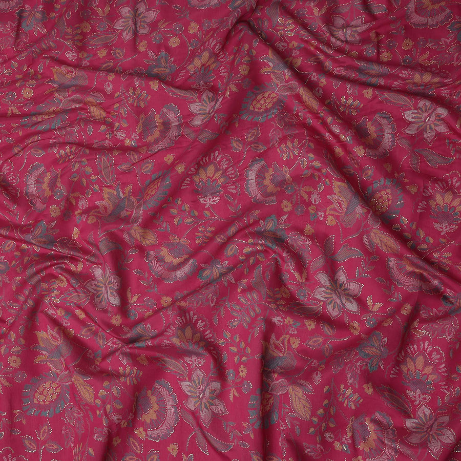 Pink Floral Cotton Voile Fabric 110cm