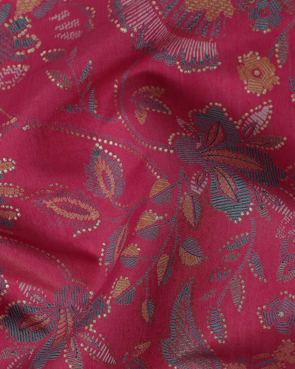 Pink Floral Cotton Voile Fabric 110cm