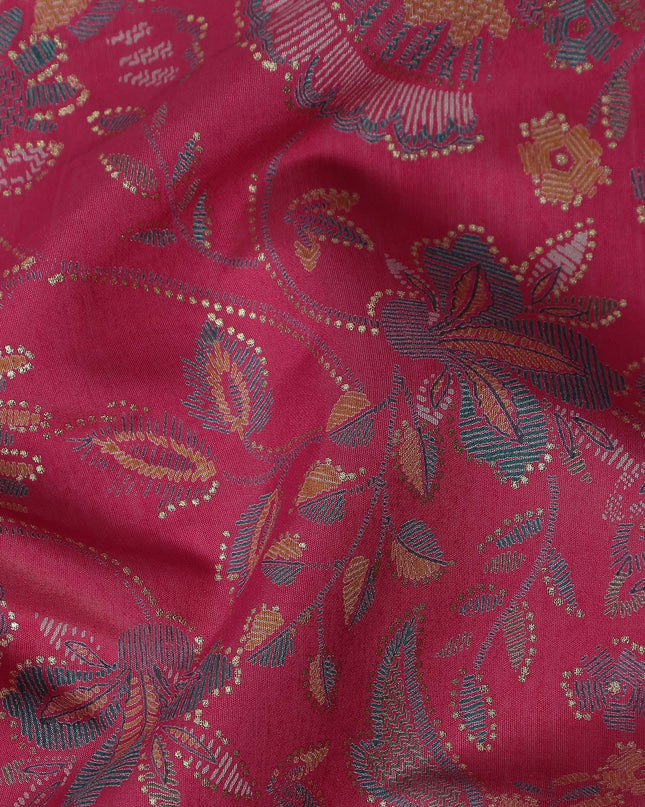Pink Floral Cotton Voile Fabric 110cm