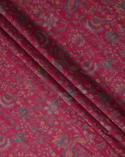 Pink Floral Cotton Voile Fabric 110cm
