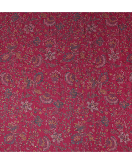 Pink Floral Cotton Voile Fabric 110cm