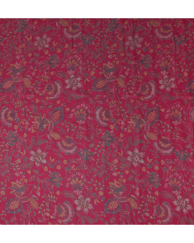 Pink Floral Cotton Voile Fabric 110cm