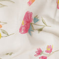 White Floral Cotton Voile Fabric 110cm