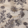 Beige Bouquet Cotton Voile Fabric 110cm