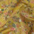 Yellow Floral Cotton Voile Fabric 110cm