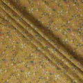 Yellow Floral Cotton Voile Fabric 110cm