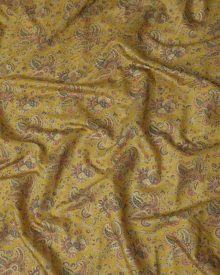 Yellow Paisley Cotton Voile Fabric 110cm