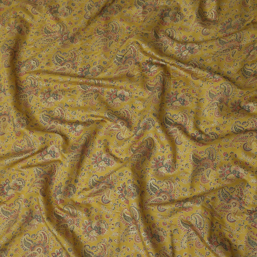 Yellow Paisley Cotton Voile Fabric 110cm