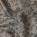 Grey Floral Cotton Voile Fabric 110cm