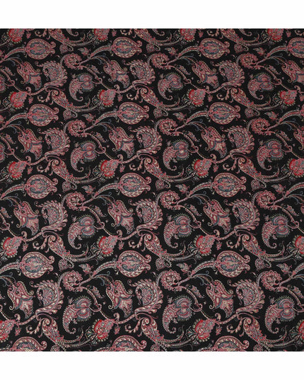 Black Paisley Cotton Voile Fabric 110cm