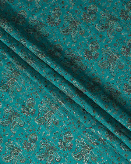 Green Paisley Cotton Voile Fabric 110cm