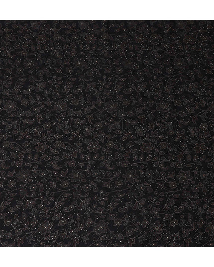 Black Paisley Cotton Voile Fabric 110cm