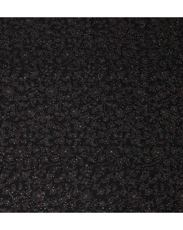 Black Paisley Cotton Voile Fabric 110cm