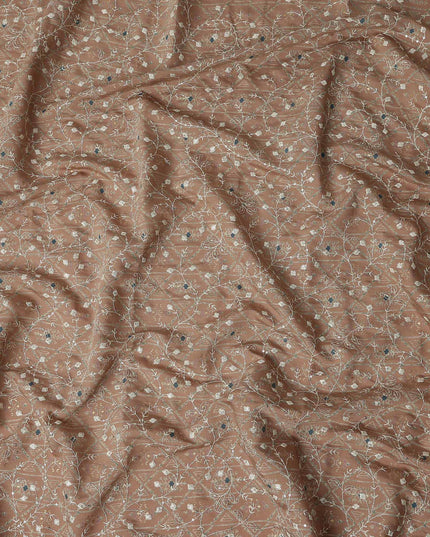 Brown Geometric Cotton Voile Fabric 110cm