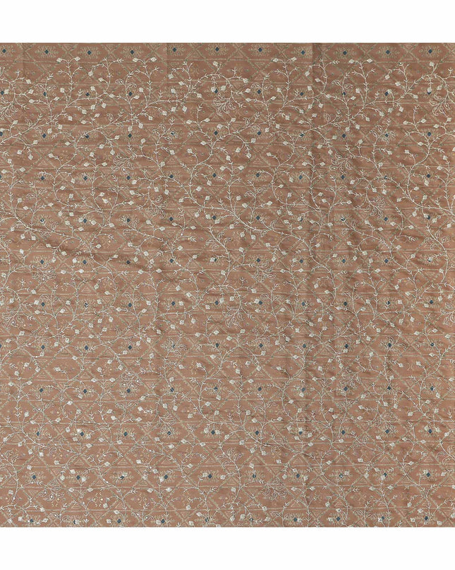 Brown Geometric Cotton Voile Fabric 110cm