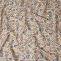 Beige Floral Cotton Voile Fabric 110cm